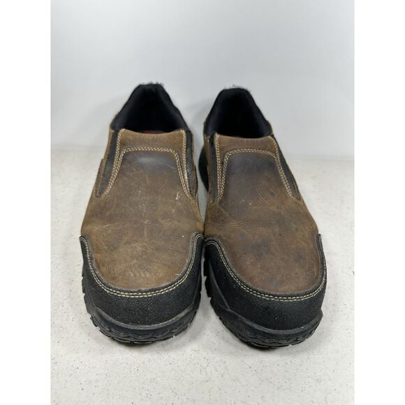 Skechers for Work Men's Hartan Steel Toe Slip-On Shoe Dark Brown Size 12 - Picture 3 of 8